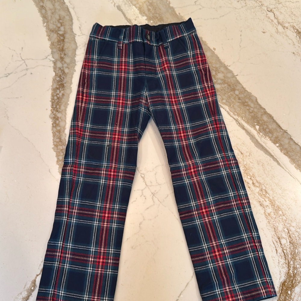 Janie and Jack Christmas plaid size 5 pants